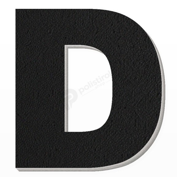 Lettera D in polistirolo - Arial - Nero
