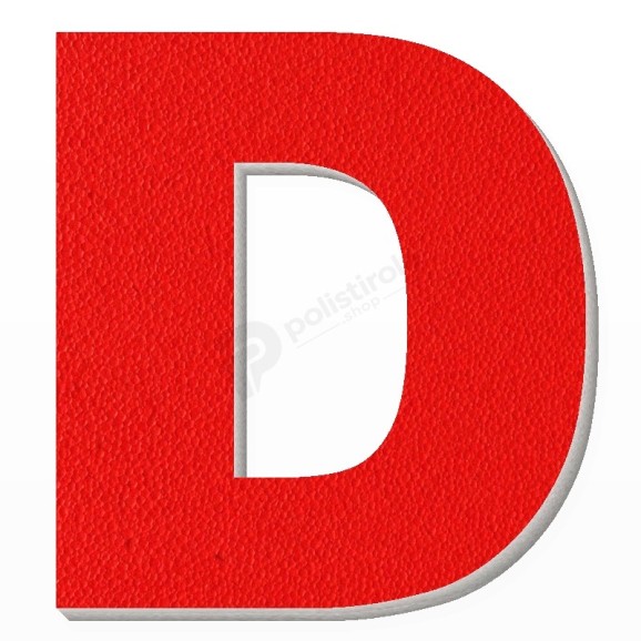 Lettera D in polistirolo - Arial - Rosso