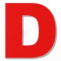 Lettera D in polistirolo - Arial - Rosso
