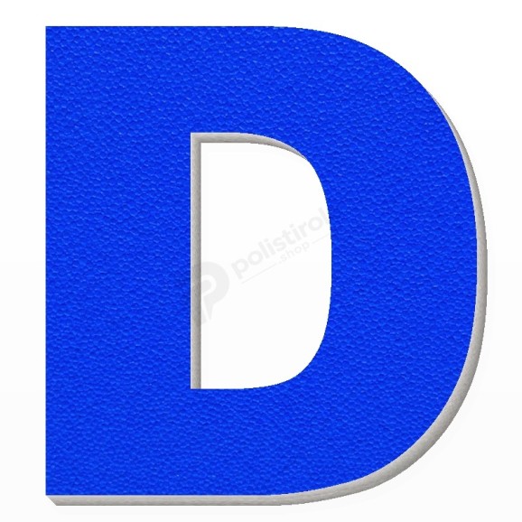 Lettera D in polistirolo - Arial - Blu