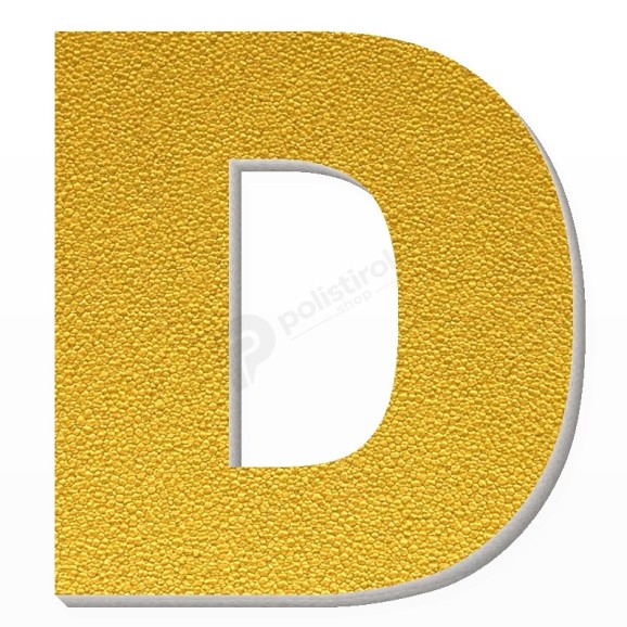 Lettera D in polistirolo - Arial - Oro