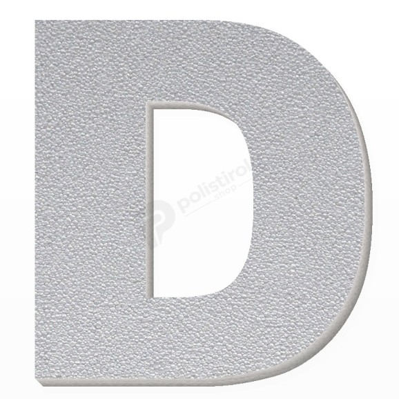 Lettera D in polistirolo - Arial - Argento