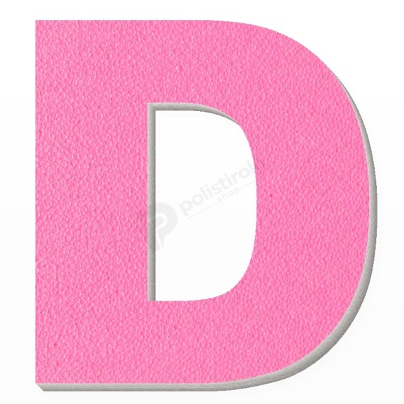 Lettera D in polistirolo - Arial - Rosa