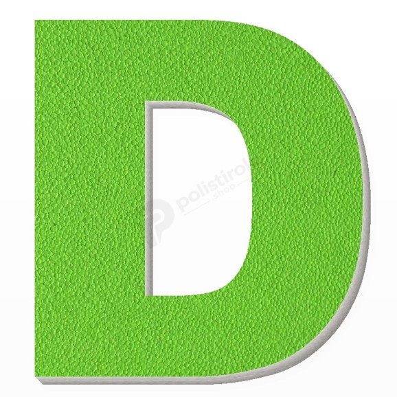 Lettera D in polistirolo - Arial - Verde