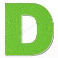 Lettera D in polistirolo - Arial - Verde