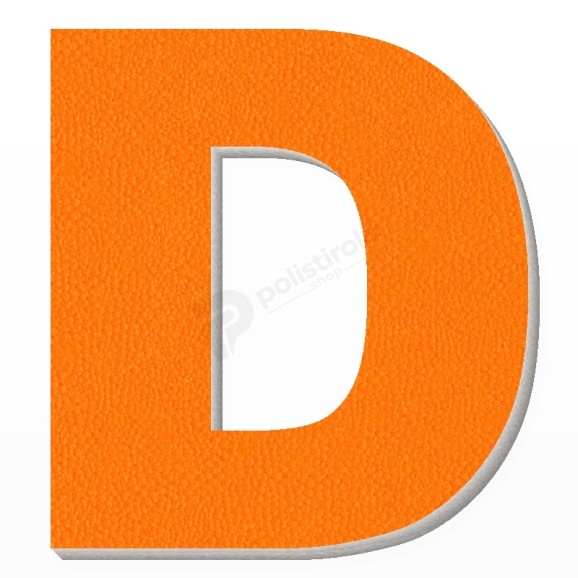 Lettera D in polistirolo - Arial - Arancione