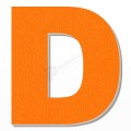 Lettera D in polistirolo - Arial - Arancione