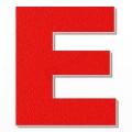 Lettera E in polistirolo - Arial - Rosso