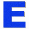 Lettera E in polistirolo - Arial - Blu