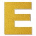 Lettera E in polistirolo - Arial - Oro