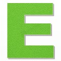 Lettera E in polistirolo - Arial - Verde