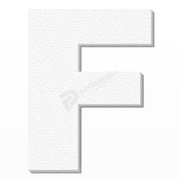 Lettera F in polistirolo - Arial - Bianco