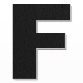 Lettera F in polistirolo - Arial - Nero