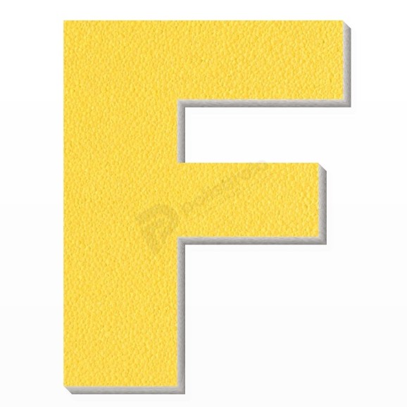 Lettera F in polistirolo - Arial - Giallo