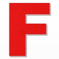 Lettera F in polistirolo - Arial - Rosso