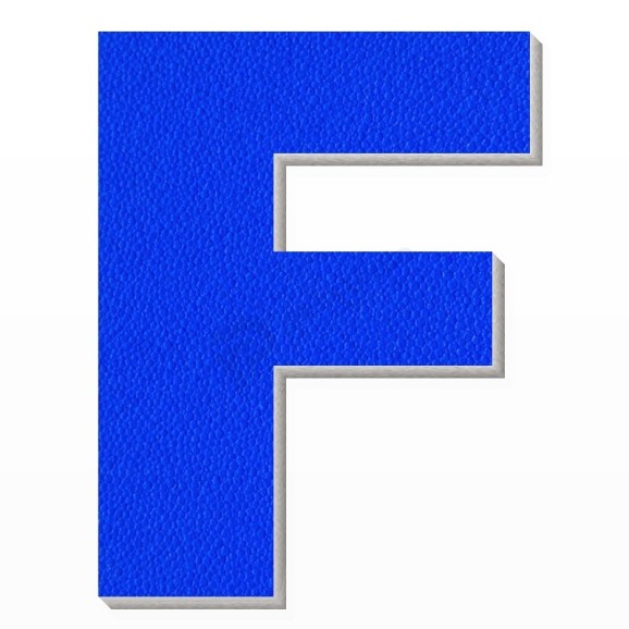 Lettera F in polistirolo - Arial - Blu