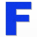 Lettera F in polistirolo - Arial - Blu