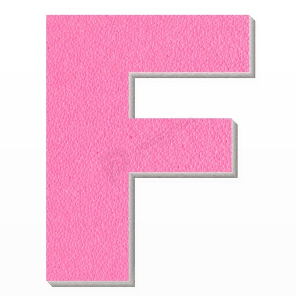 Lettera F in polistirolo - Arial - Rosa