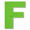 Lettera F in polistirolo - Arial - Verde