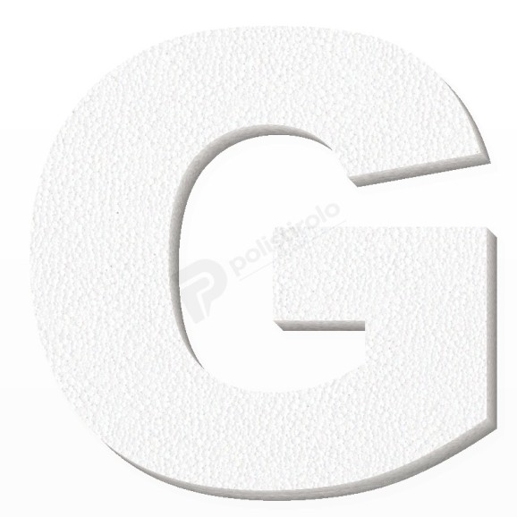 Lettera G in polistirolo - Arial - Bianco
