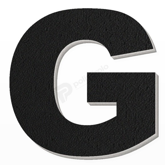 Lettera G in polistirolo - Arial - Nero