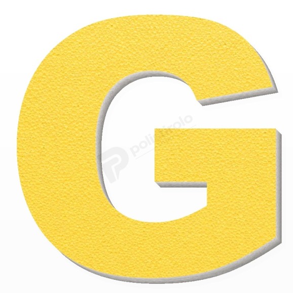 Lettera G in polistirolo - Arial - Giallo