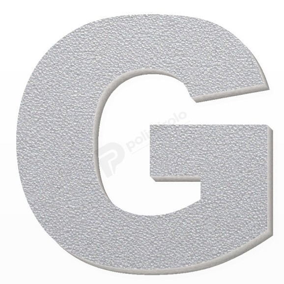 Lettera G in polistirolo - Arial - Argento