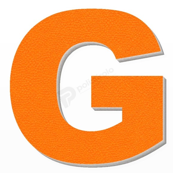 Lettera G in polistirolo - Arial - Arancione