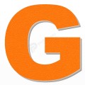 Lettera G in polistirolo - Arial - Arancione