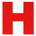 Lettera H in polistirolo - Arial - Rosso