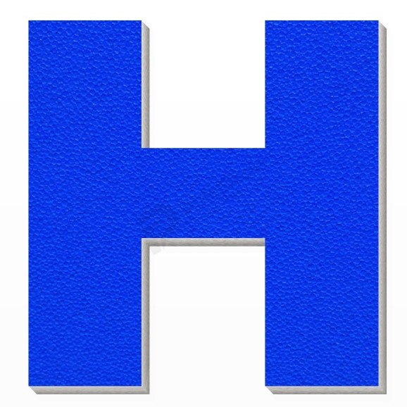 Lettera H in polistirolo - Arial - Blu