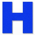 Lettera H in polistirolo - Arial - Blu
