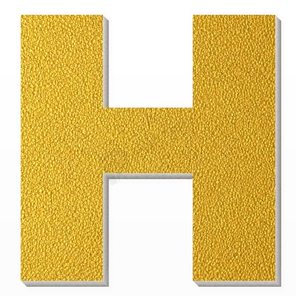 Lettera H in polistirolo - Arial - Oro
