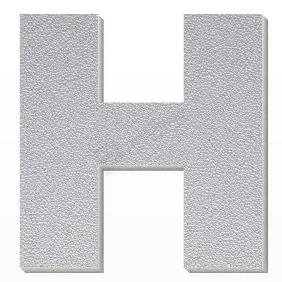 Lettera H in polistirolo - Arial - Argento