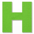 Lettera H in polistirolo - Arial - Verde