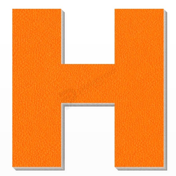 Lettera H in polistirolo - Arial - Arancione