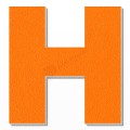 Lettera H in polistirolo - Arial - Arancione
