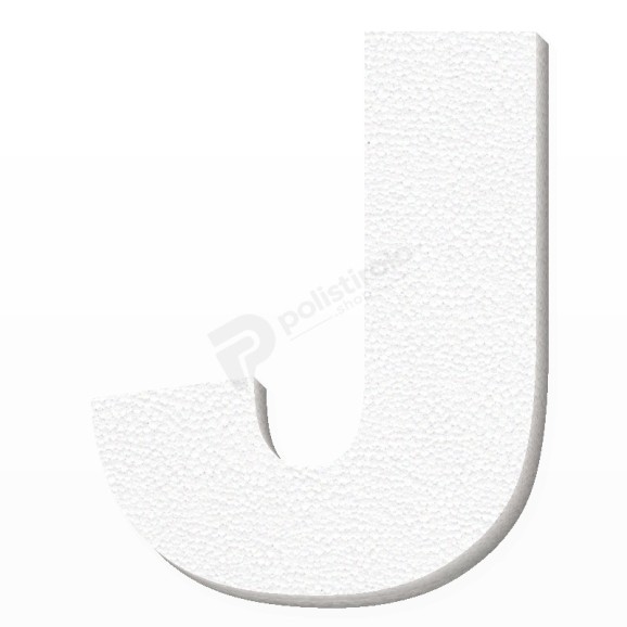 Lettera J in polistirolo - Arial - Bianco