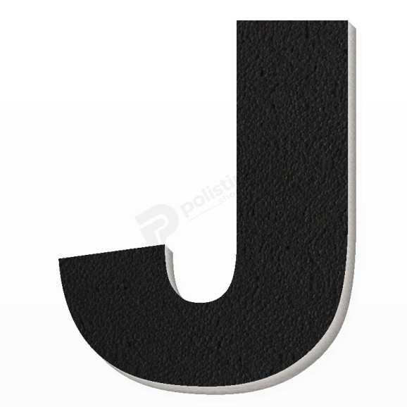 Lettera J in polistirolo - Arial - Nero