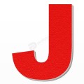 Lettera J in polistirolo - Arial - Rosso