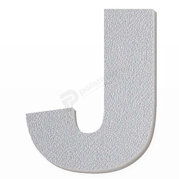 Lettera J in polistirolo - Arial - Argento