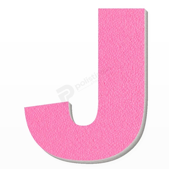 Lettera J in polistirolo - Arial - Rosa