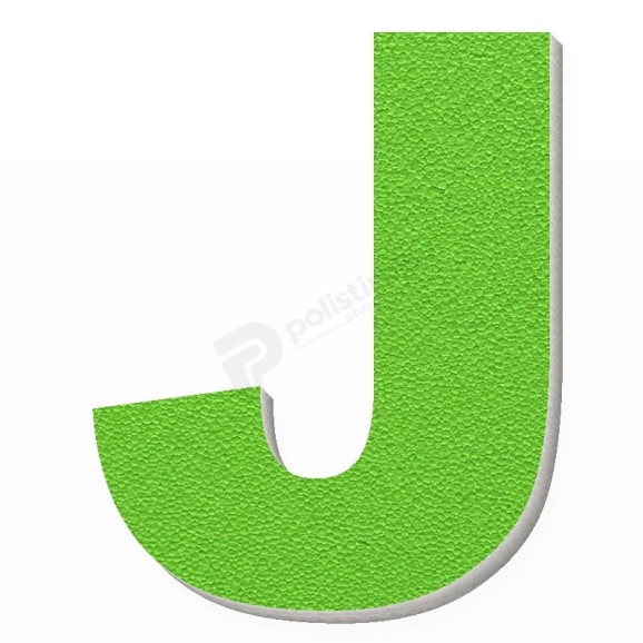 Lettera J in polistirolo - Arial - Verde