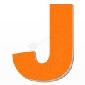 Lettera J in polistirolo - Arial - Arancione