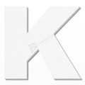 Lettera K in polistirolo - Arial - Bianco
