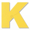 Lettera K in polistirolo - Arial - Giallo