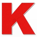 Lettera K in polistirolo - Arial - Rosso