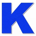 Lettera K in polistirolo - Arial - Blu