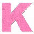 Lettera K in polistirolo - Arial - Rosa