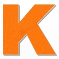 Lettera K in polistirolo - Arial - Arancione